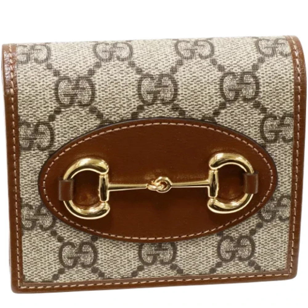 Gucci Vintage Pre-owned Leather wallets Beige Dames