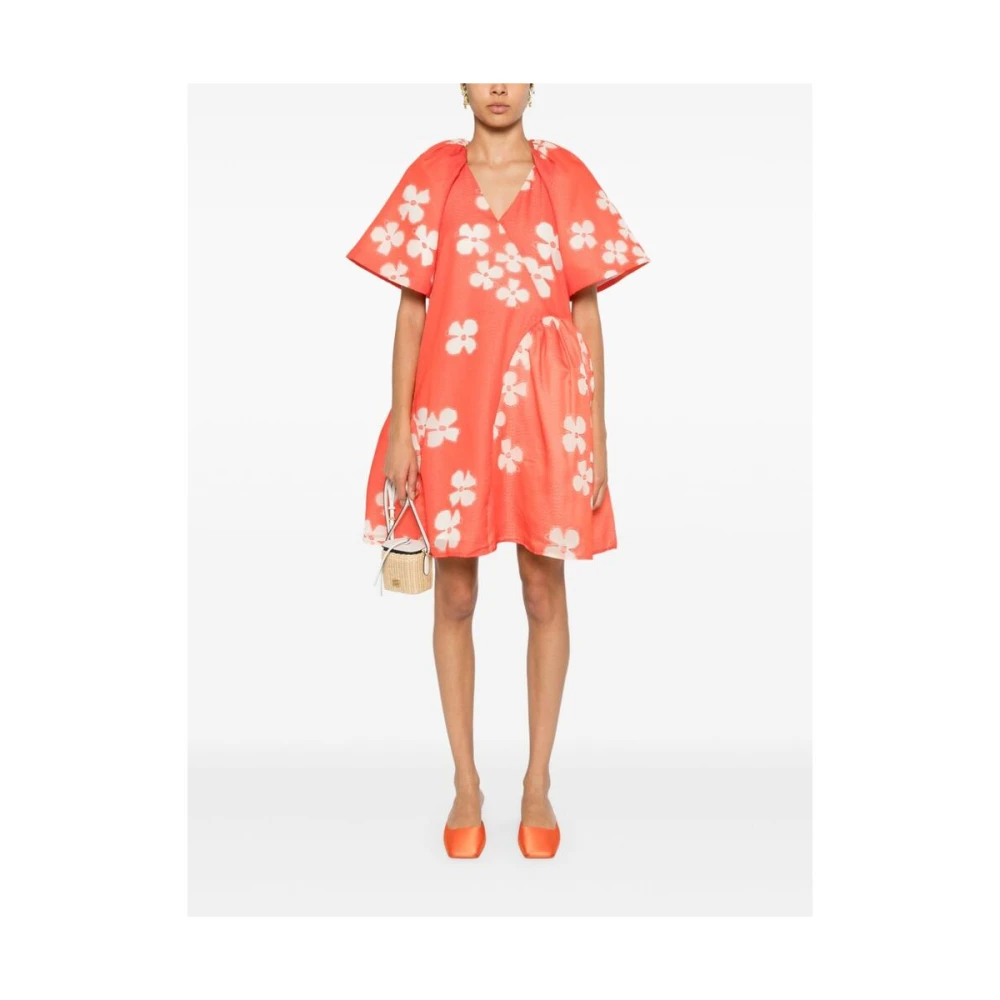 Stine Goya Bloemenprint A-Lijn Jurk Orange Dames