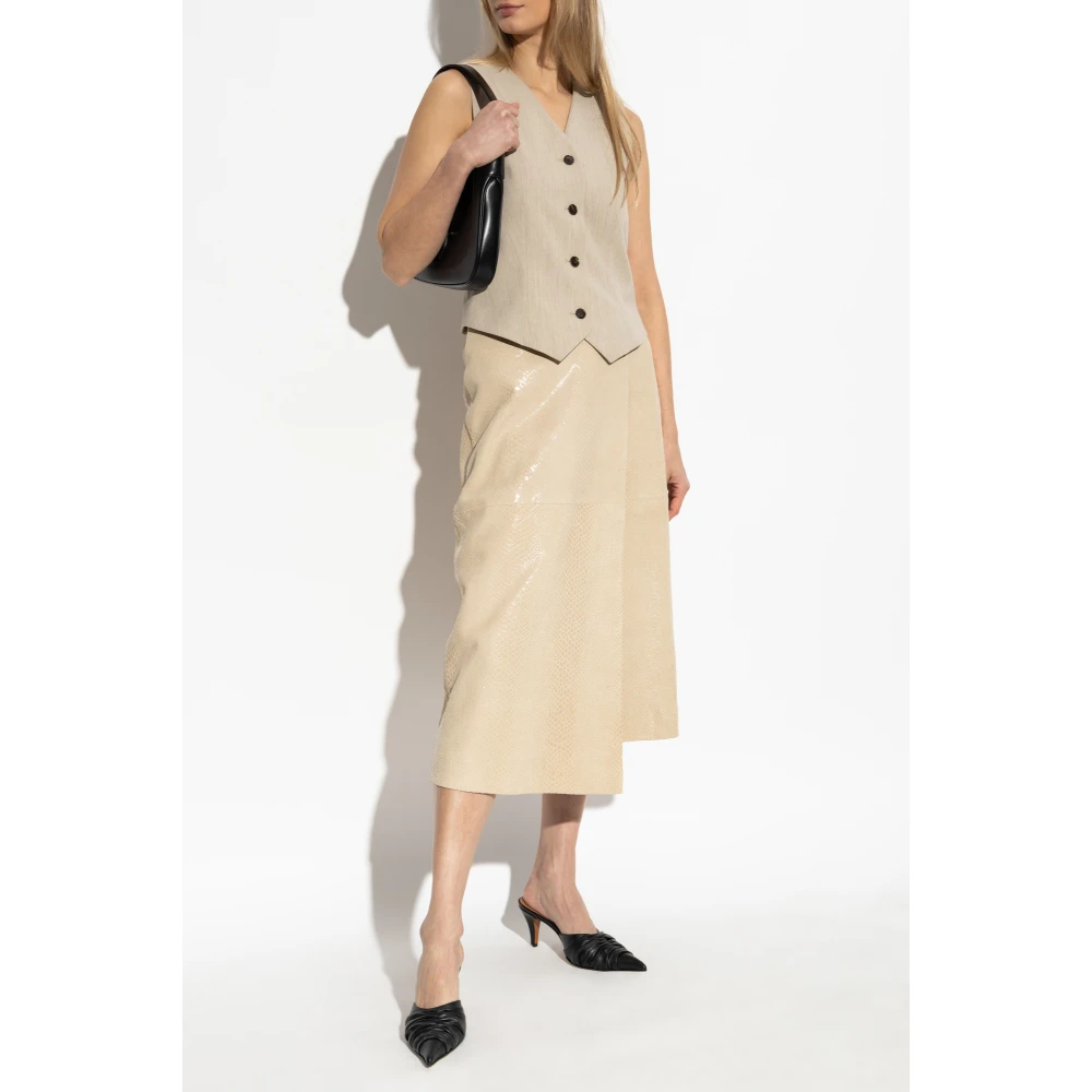 By Malene Birger Leren rok Hannas By Herenne Birger Beige Dames