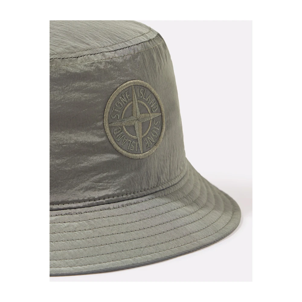 Stone Island Groene Nylon Metalen Bucket Hoed Green Heren