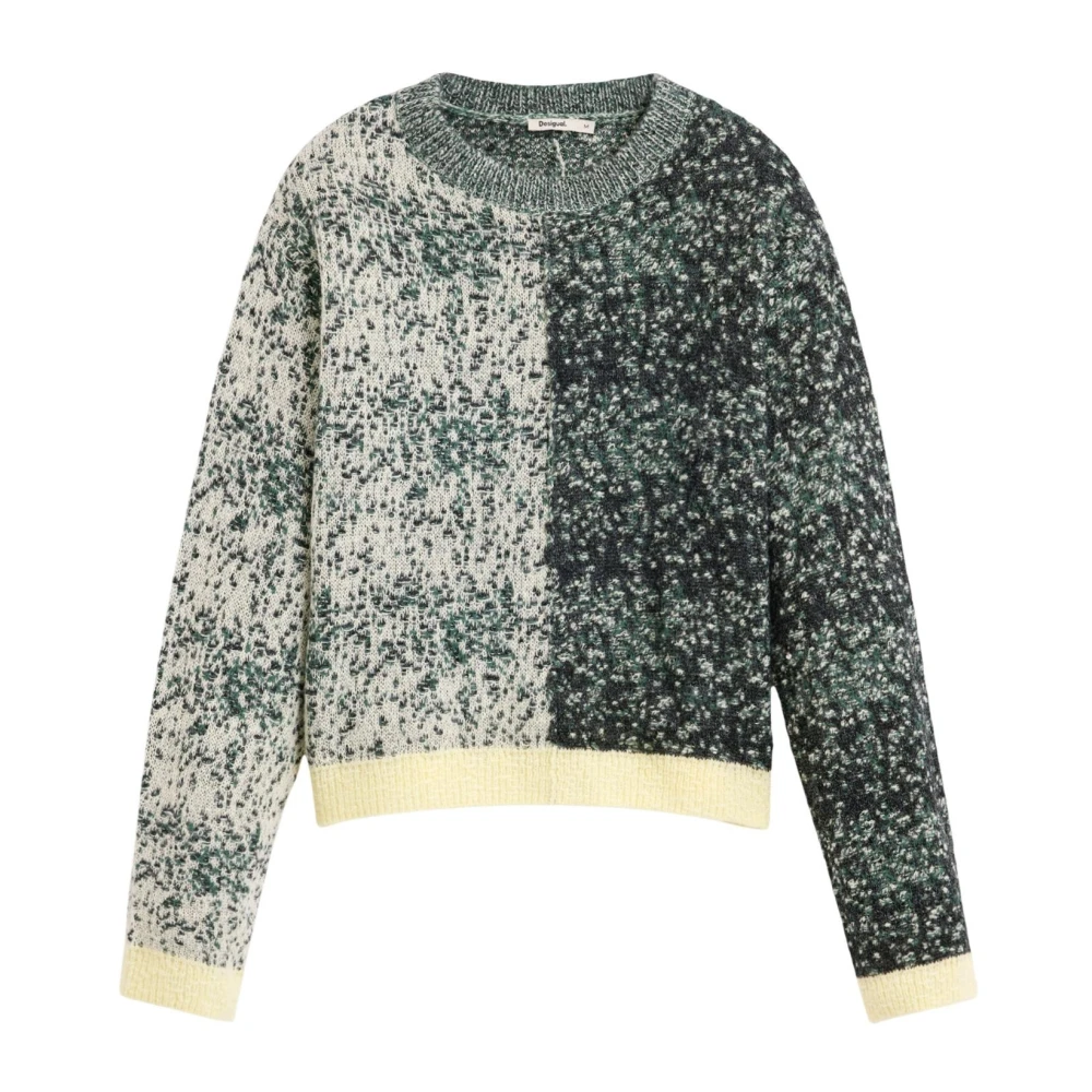 Desigual Jers_earth Jumper - Female - Round-Neck Knitwear - Green - Xs - Knitwear