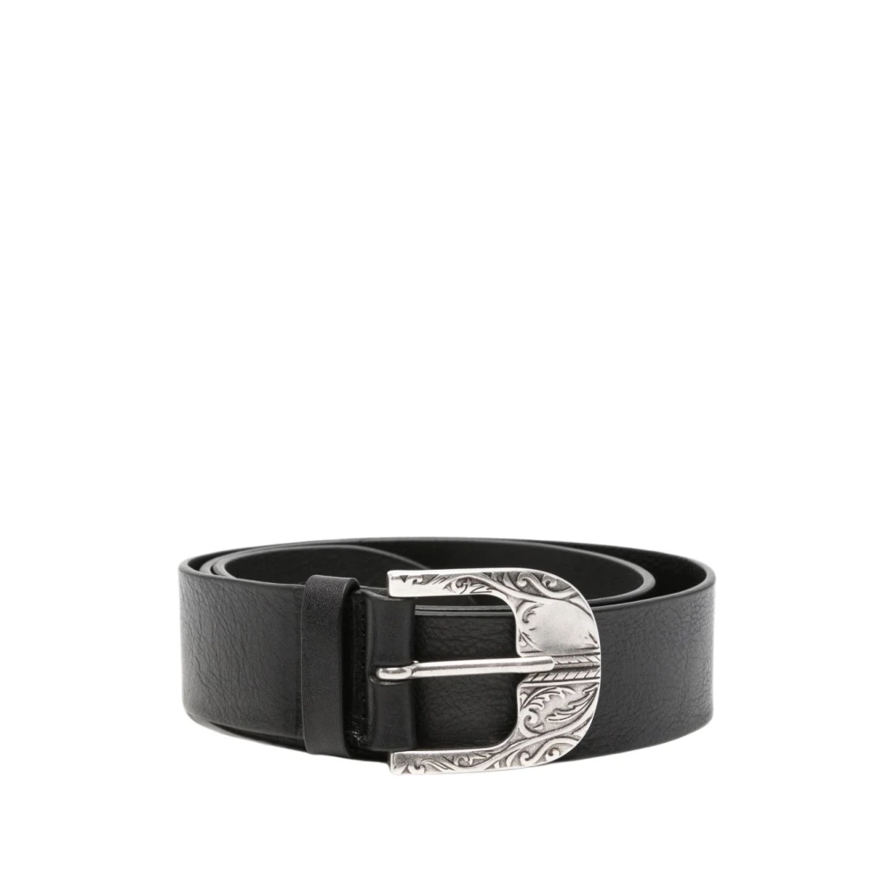 Orciani , Belts, Female, Black, 90 Cm, Baroque Lagoon Leather Belt
