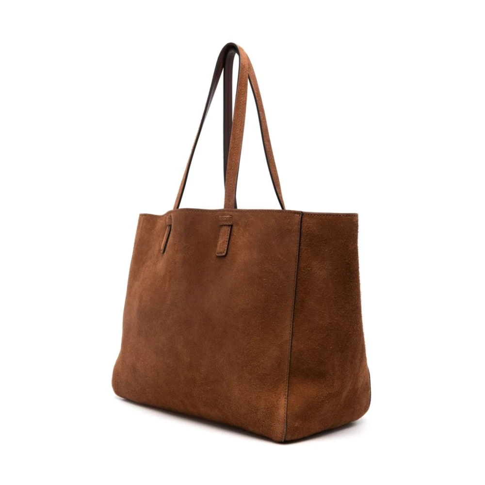 Ermanno Scervino Bruine suède boodschappentas met bloemenapplicaties Brown Dames
