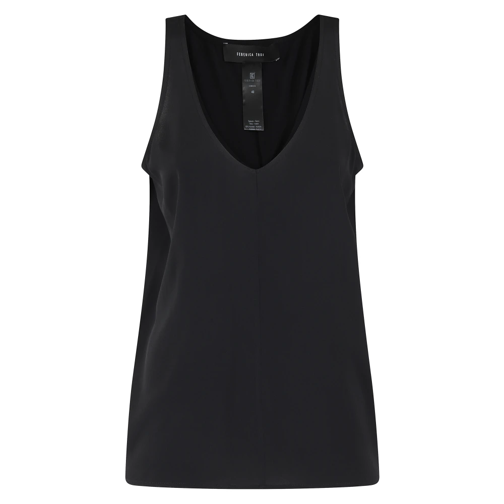 Federica Tosi Stijlvolle Crepe de Chine Blouse Black Dames