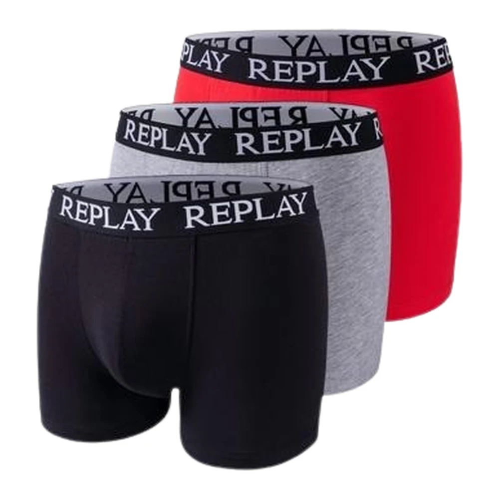 Replay Sporty Boxer Trunks 3-Pack Basic Logo Multicolor Heren