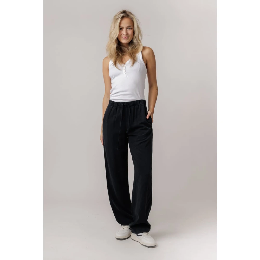 Samsøe Wijde Salute Broek Blue Dames
