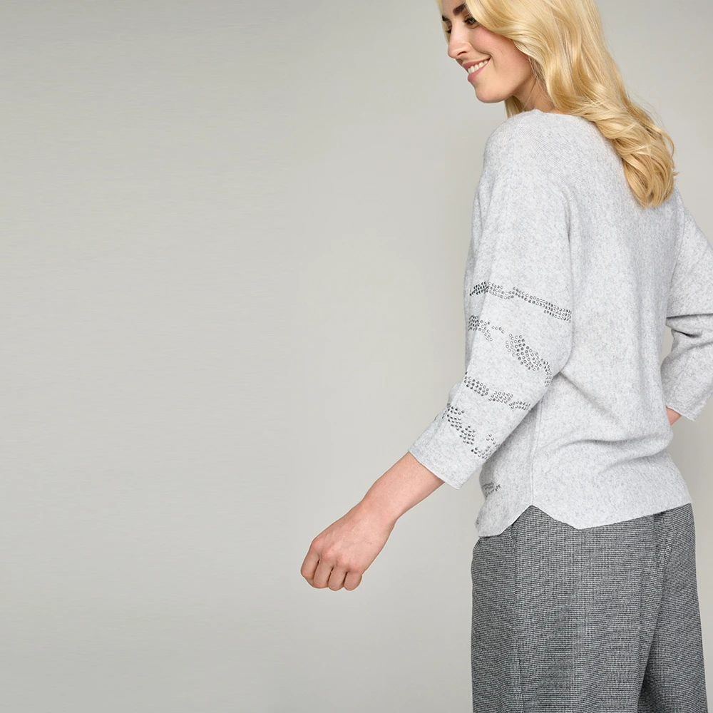 Marie Méro Grijze Paillet Trui Gray Dames