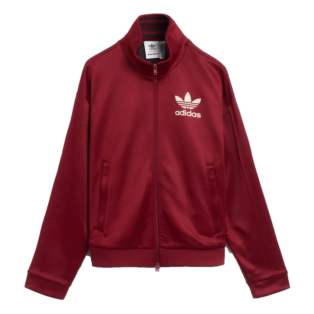 Adidas Burgundy Track Jacket met Side Print Purple Dames