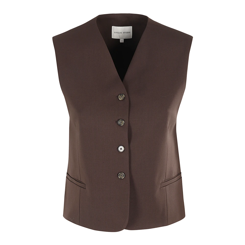 Loulou Studio Stijlvolle Mouwloze Vest Brown Dames