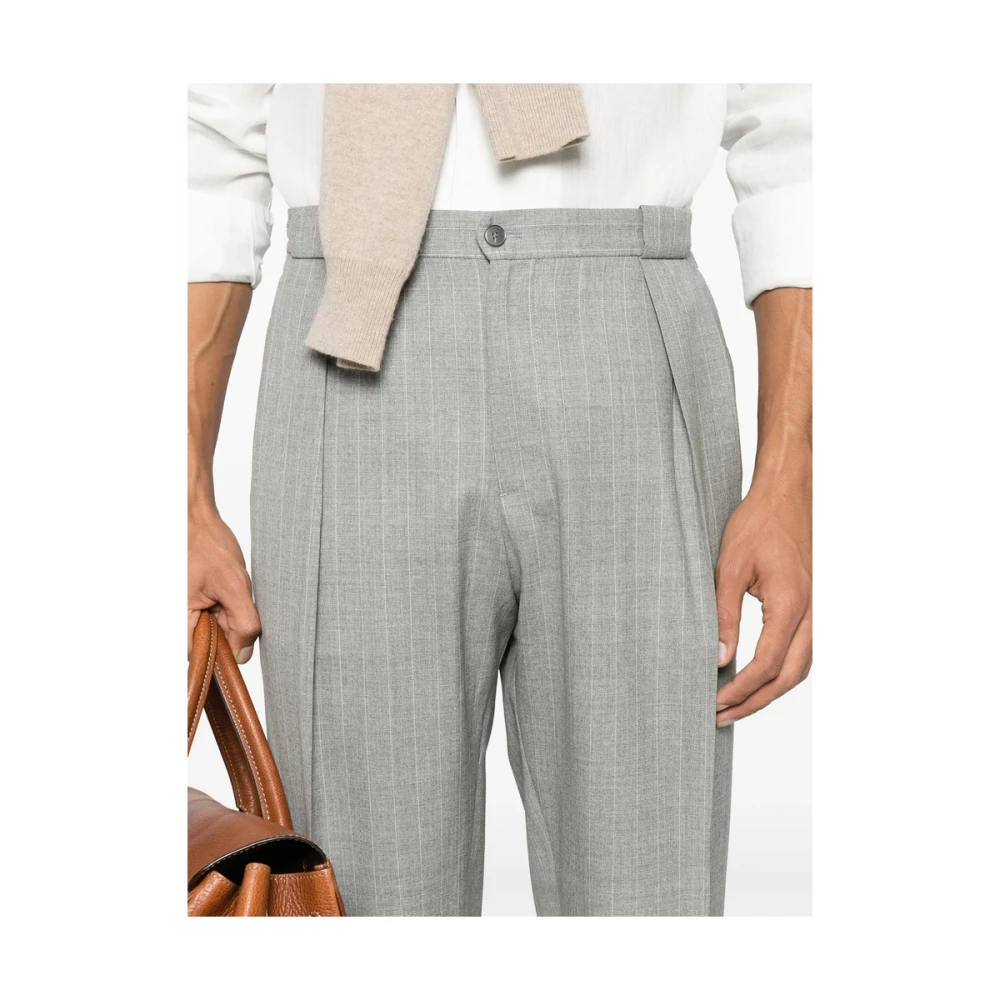 Briglia Lichtgrijze Geknoopte Broek met Elastische Tailleband Gray Heren