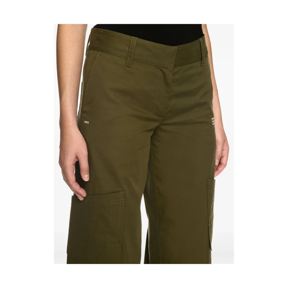 Off White Olijfgroene Cargo Broek Green Dames
