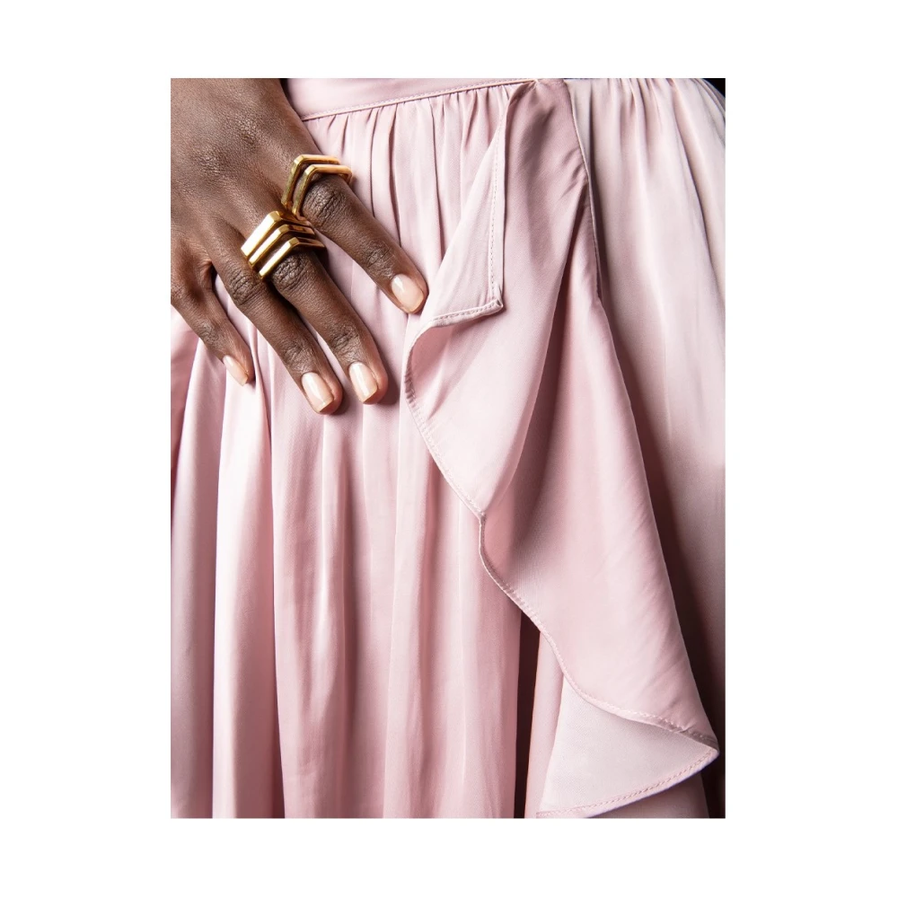 Zadig & Voltaire Roze Gedrapeerde Midi Rok Pink Dames