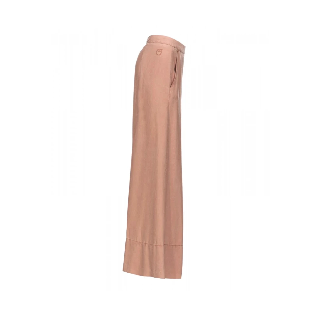 pinko Wijde Pijp Twill Lyocell Broek Beige Dames