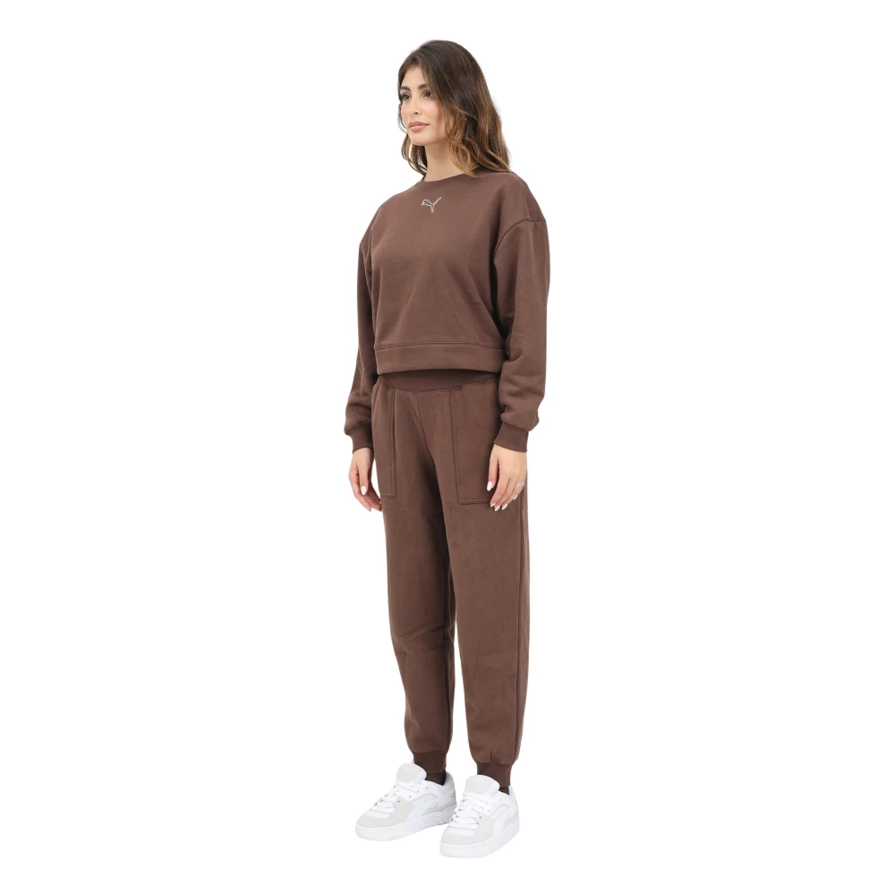 Puma Sportieve Loungewear Set Bruin Brown Dames