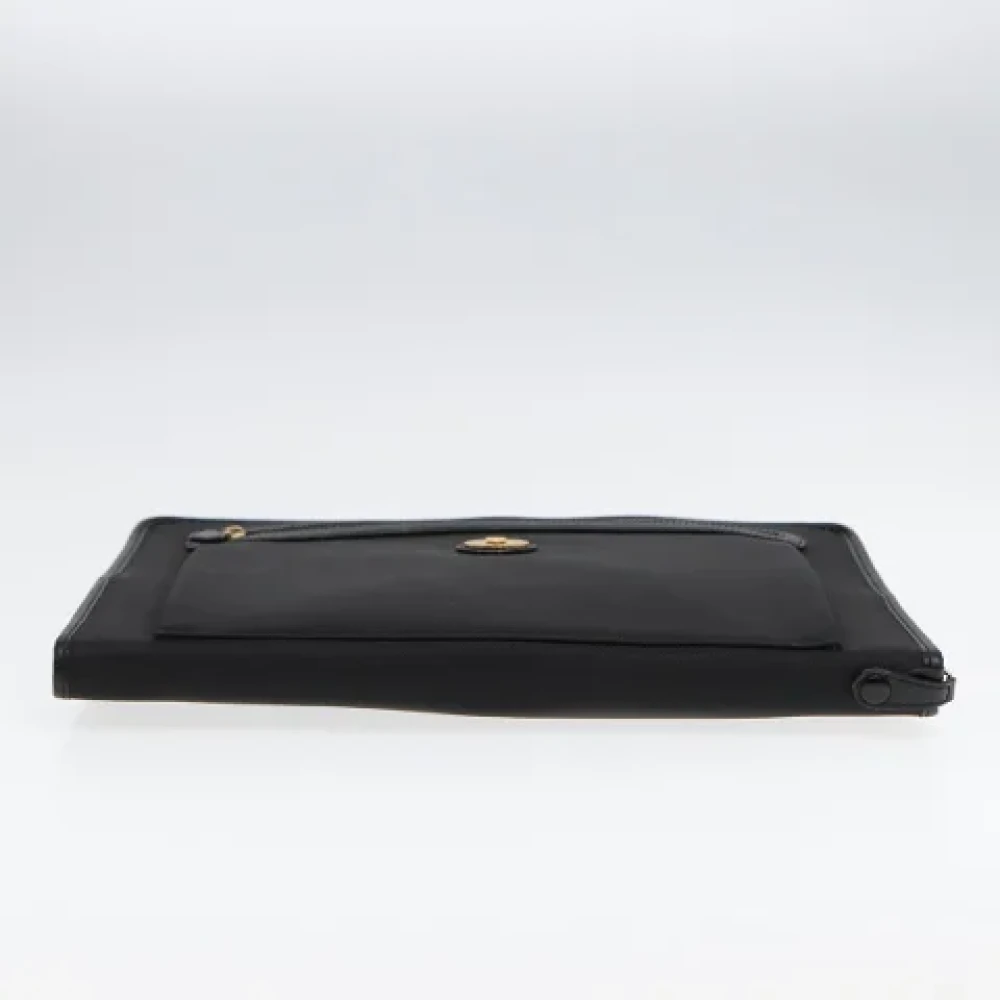 Burberry Vintage Pre-owned Leather clutches Black Dames