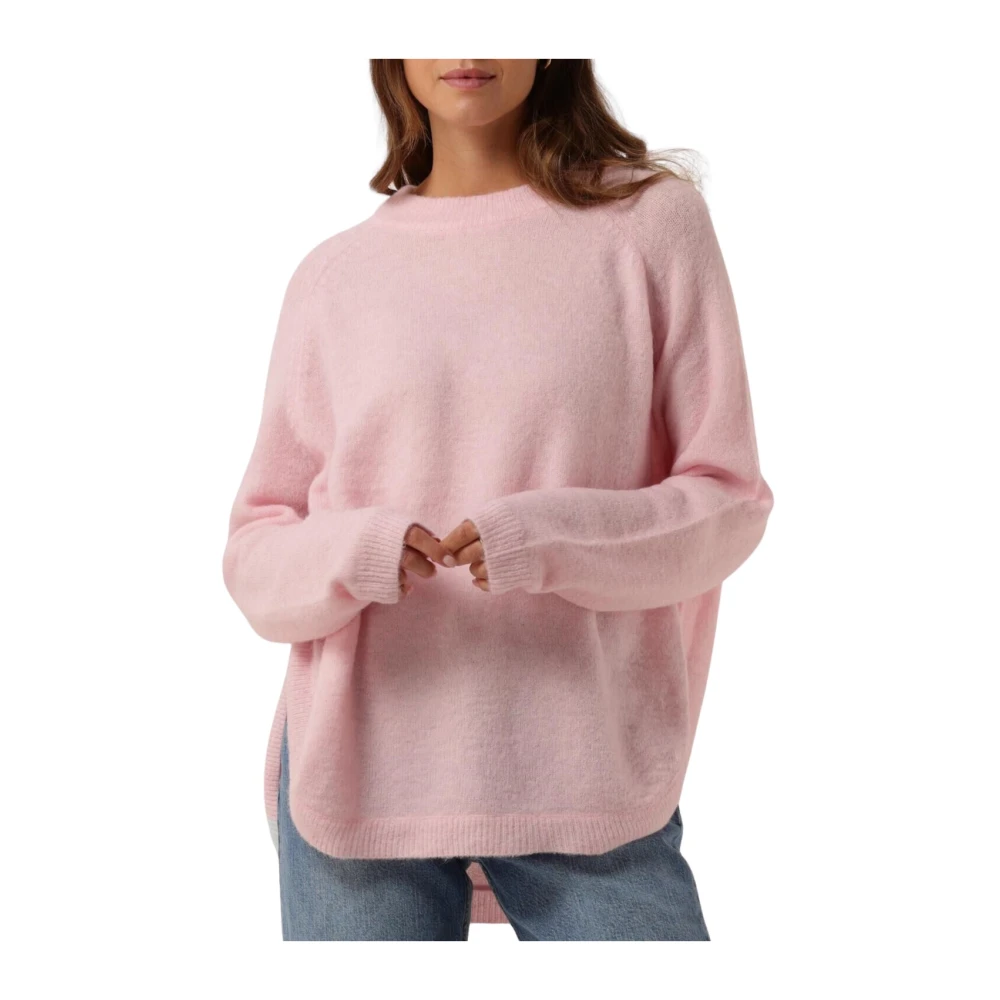 moss copenhagen Elegant Pink Pullover Sweater Pink Dames
