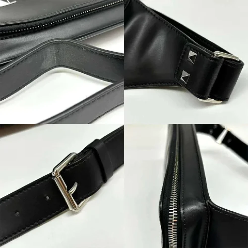 Valentino Vintage Pre-owned Leather crossbody-bags Black Heren