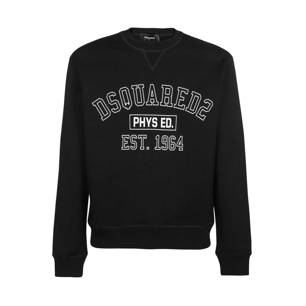 Dsquared2 Katoenen sweatshirt met logo detail Black Heren