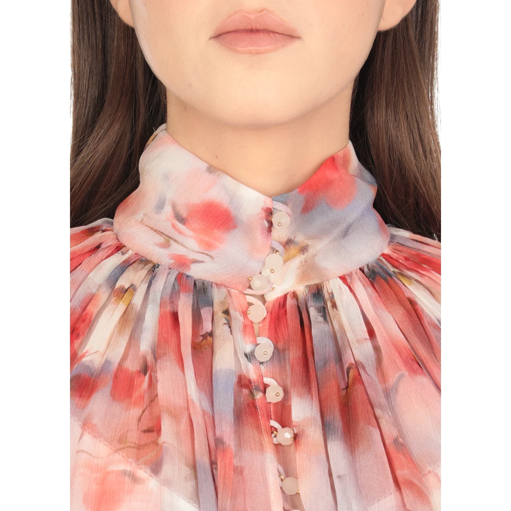 Zimmermann Bloemenpatroon hoge hals blouse Multicolor Dames