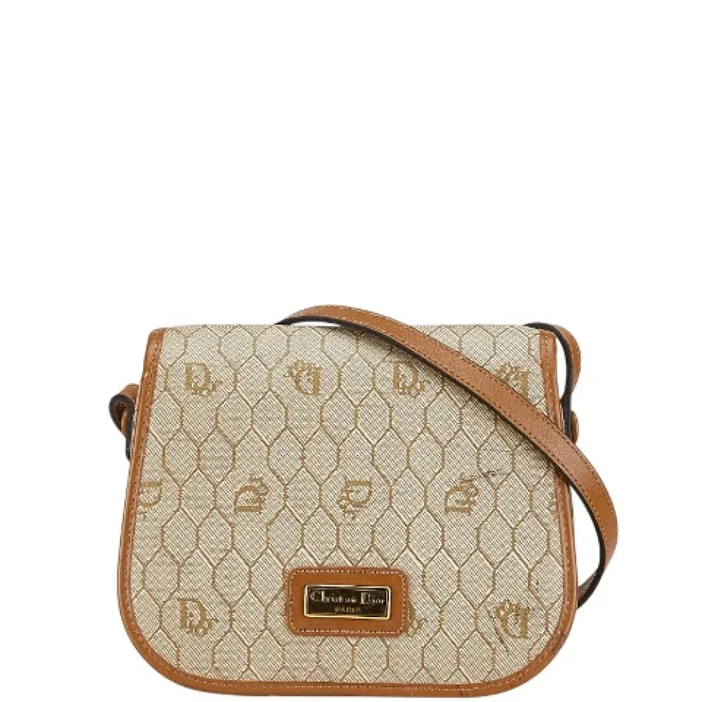Dior Vintage Pre-owned Canvas shoulder-bags Beige Dames