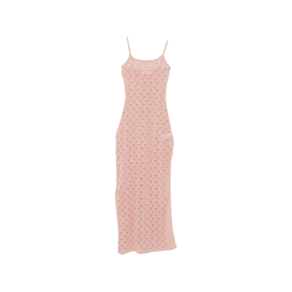 Marine Serre Women's Pink Crescent Moon-Patterned Maxi Dress - Maxi Dresses - L - Dresses