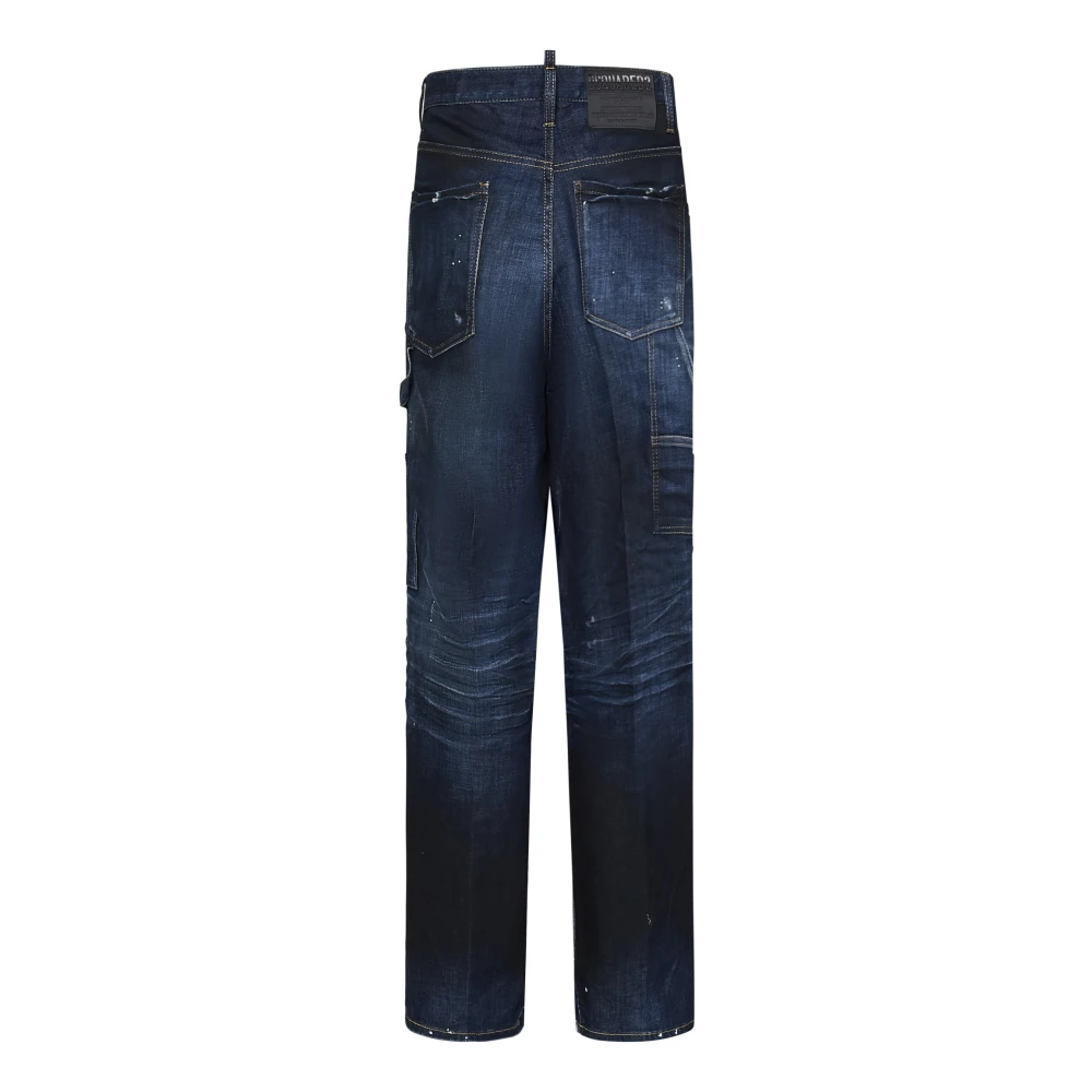 Dsquared2 Blauwe Loose Fit Jeans met Patches Blue Heren