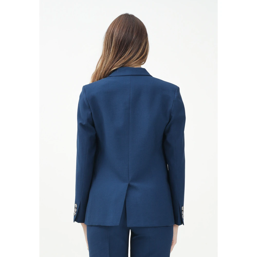 ViCOLO Blauw Single-Breasted Jas Tailored Fit Blue Dames