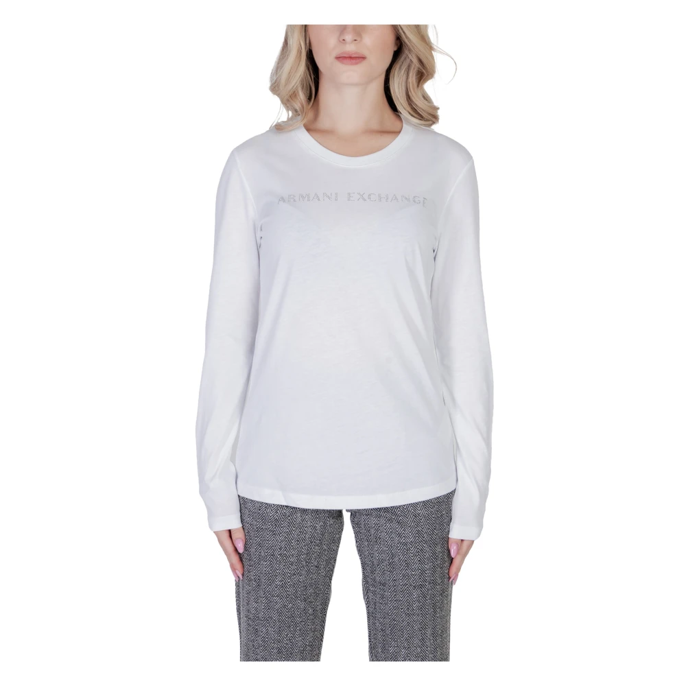 Armani Exchange Longsleeve Top White Dames