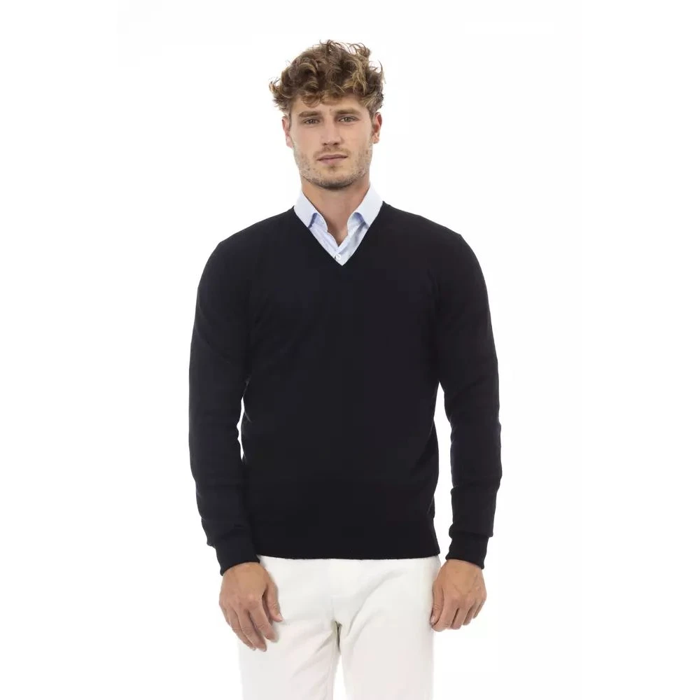 Alpha Studio Elegante V-hals Trui Black Heren