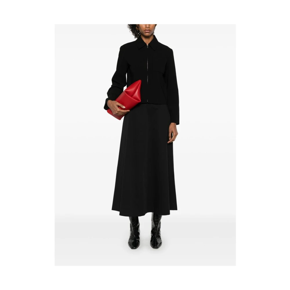 Theory Zwarte Rits Voorkant Geknipte Jas Black Dames