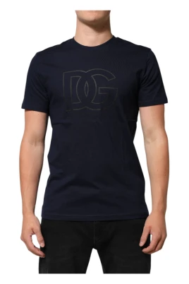 Mörkblå DG Logo Print Topp