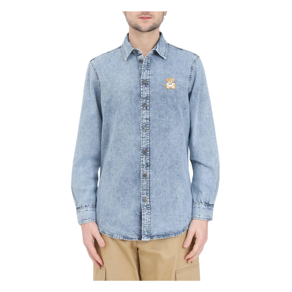 Moschino Couture Overhemd 100% Katoen Blue Heren