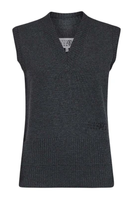 V-neck stickad väst