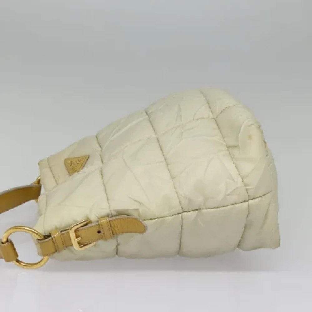 Prada Vintage Pre-owned Nylon handbags Beige Dames