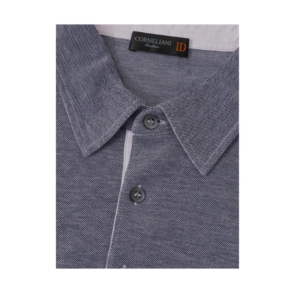 Corneliani Blauw Katoenen Poloshirt Blue Heren