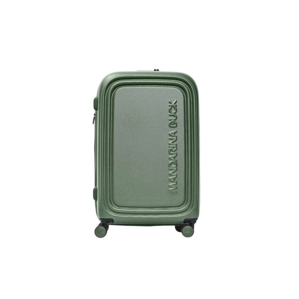 Mandarina Duck Unisex Grön Resväskor One Size, Expanderbar Polycarbonat Trolley Med 4 Hjul