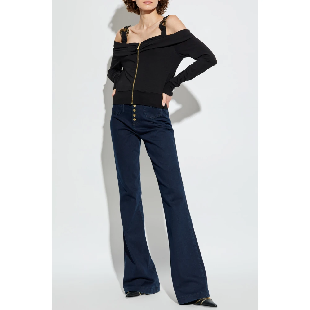 Versace Jeans Couture Sweatshirt met Logo Black Dames