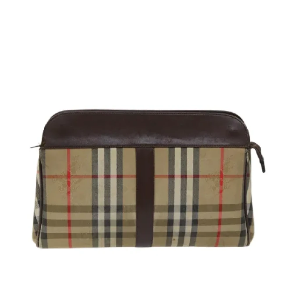 Burberry Vintage Pre-owned Canvas clutches Beige Dames