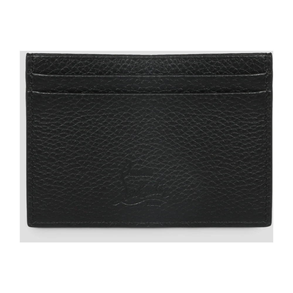 Christian Louboutin Gespikkelde Leren Kaarthouder Black Dames