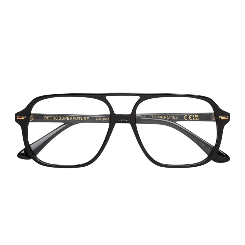 Retrosuperfuture Unisex Black Glasses, 55 Mm, Numero 152 Optical Frame