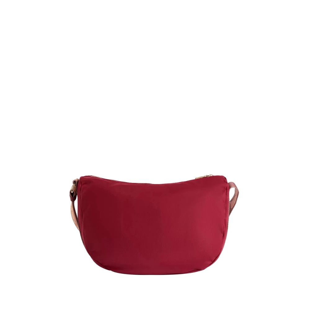 Alviero Martini 1a Classe Rode leren schoudertas met geo-print Pink Dames