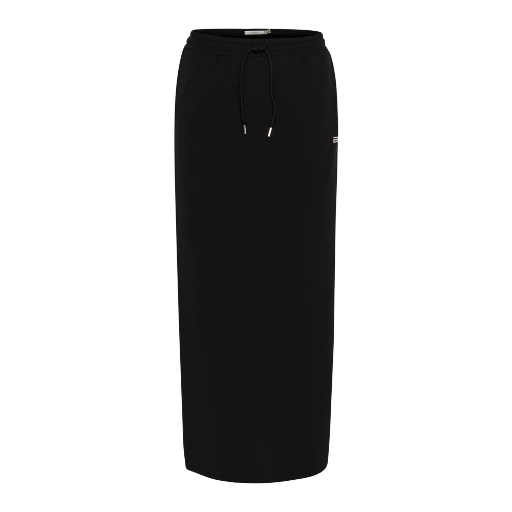 Gestuz Black Maxi Skirts, Female, M, Sporty Maxi Skirt