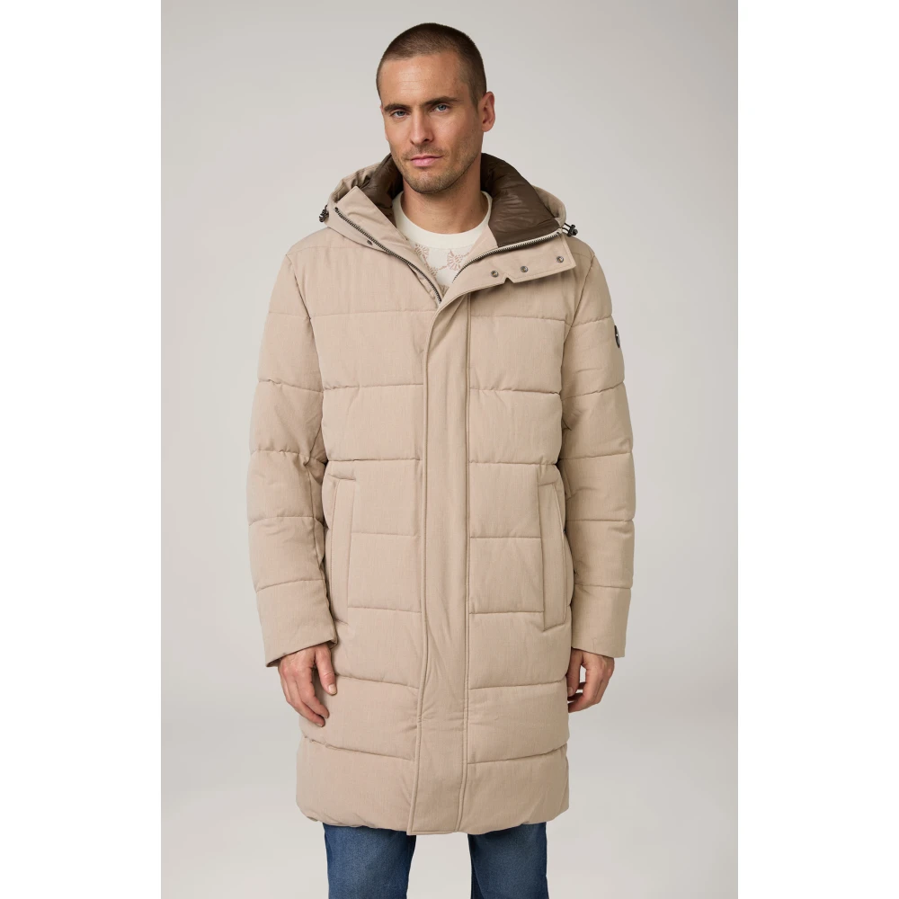 Joop! Gewatteerde heren winterjas met capuchon Brown Heren