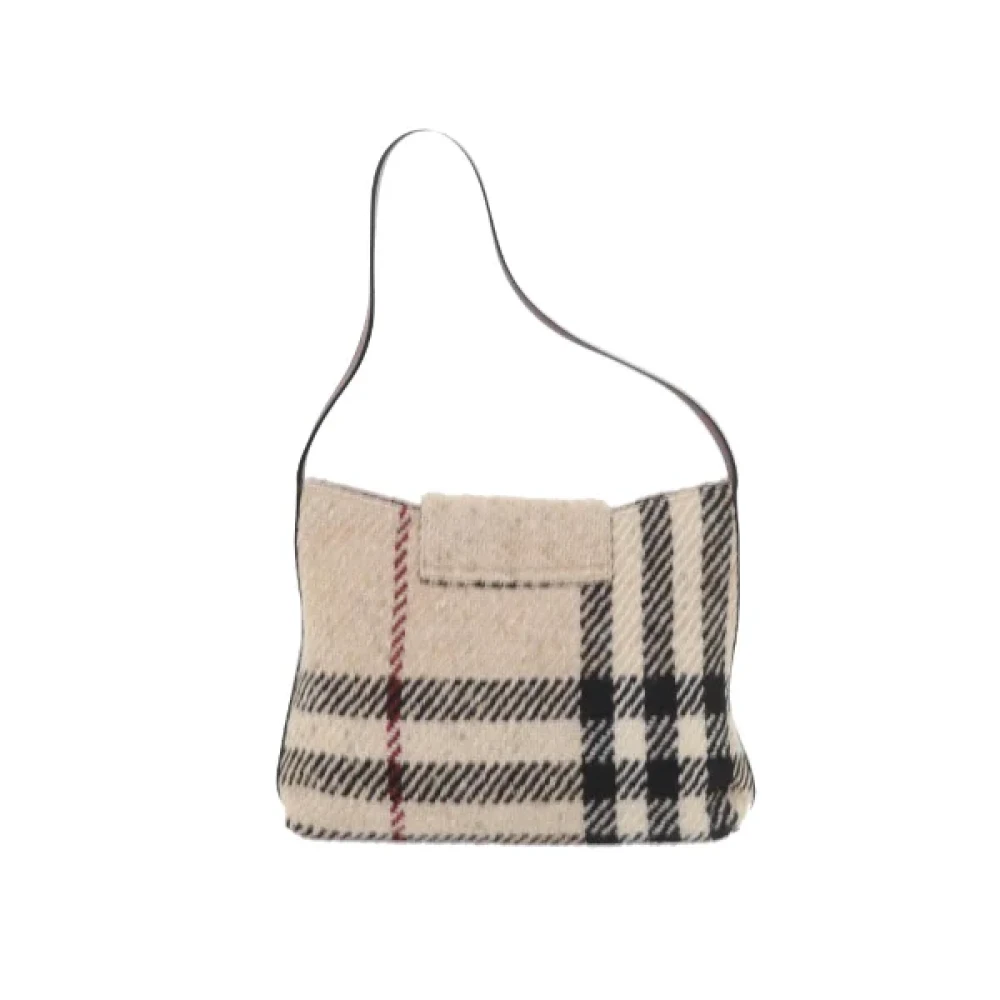 Burberry Vintage Pre-owned Wool shoulder-bags Beige Dames
