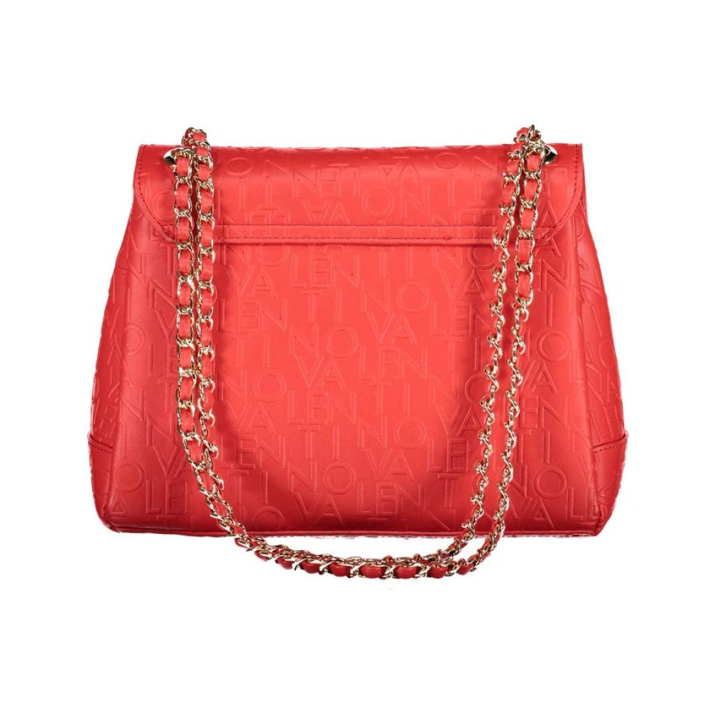 Valentino by Mario Valentino Rode polyethyleen schoudertas met kettinghandvatten Red Dames