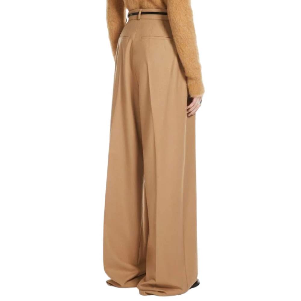 SPORTMAX Witte wollen flanellen broek White Dames