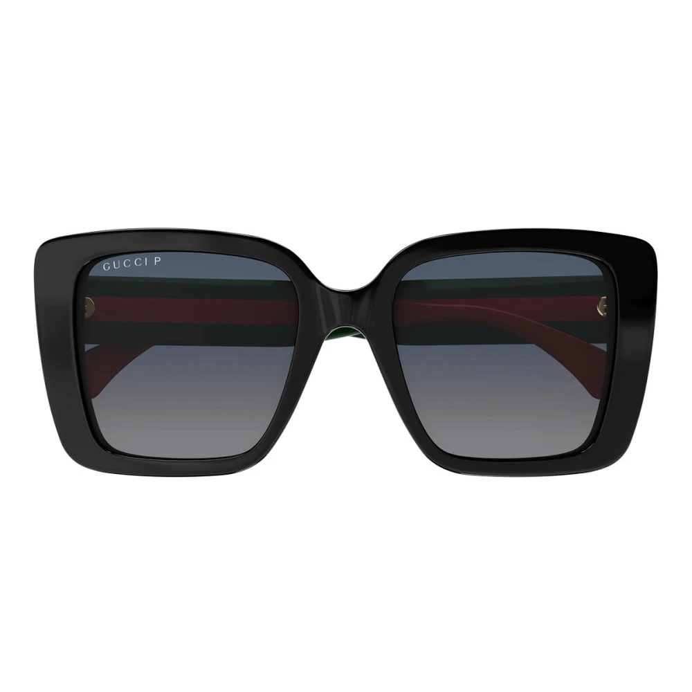 Gucci Womens GG1861S Square Frame Sunglasses - Black/Green - Image 4