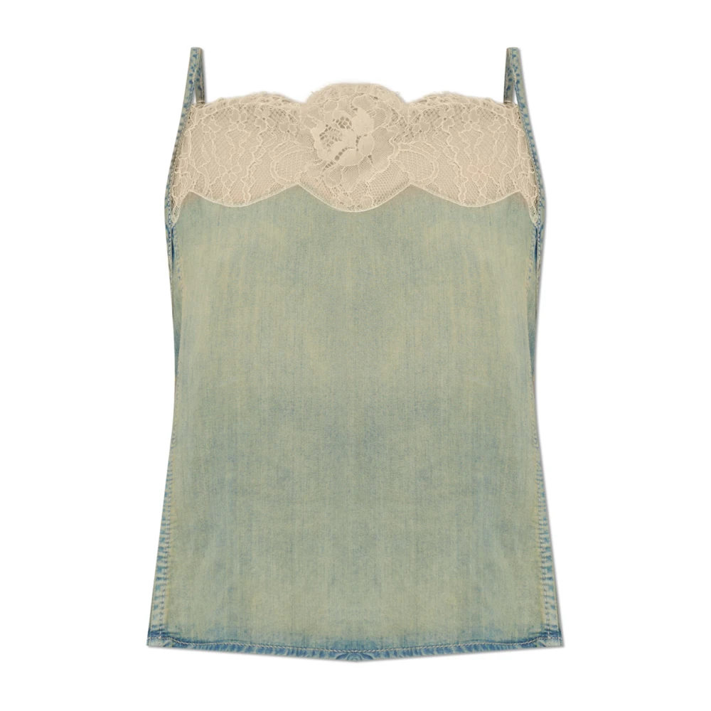 Diesel Vrouw Blauw Tops Dames, Xs, Denim, De-Mery-S Top