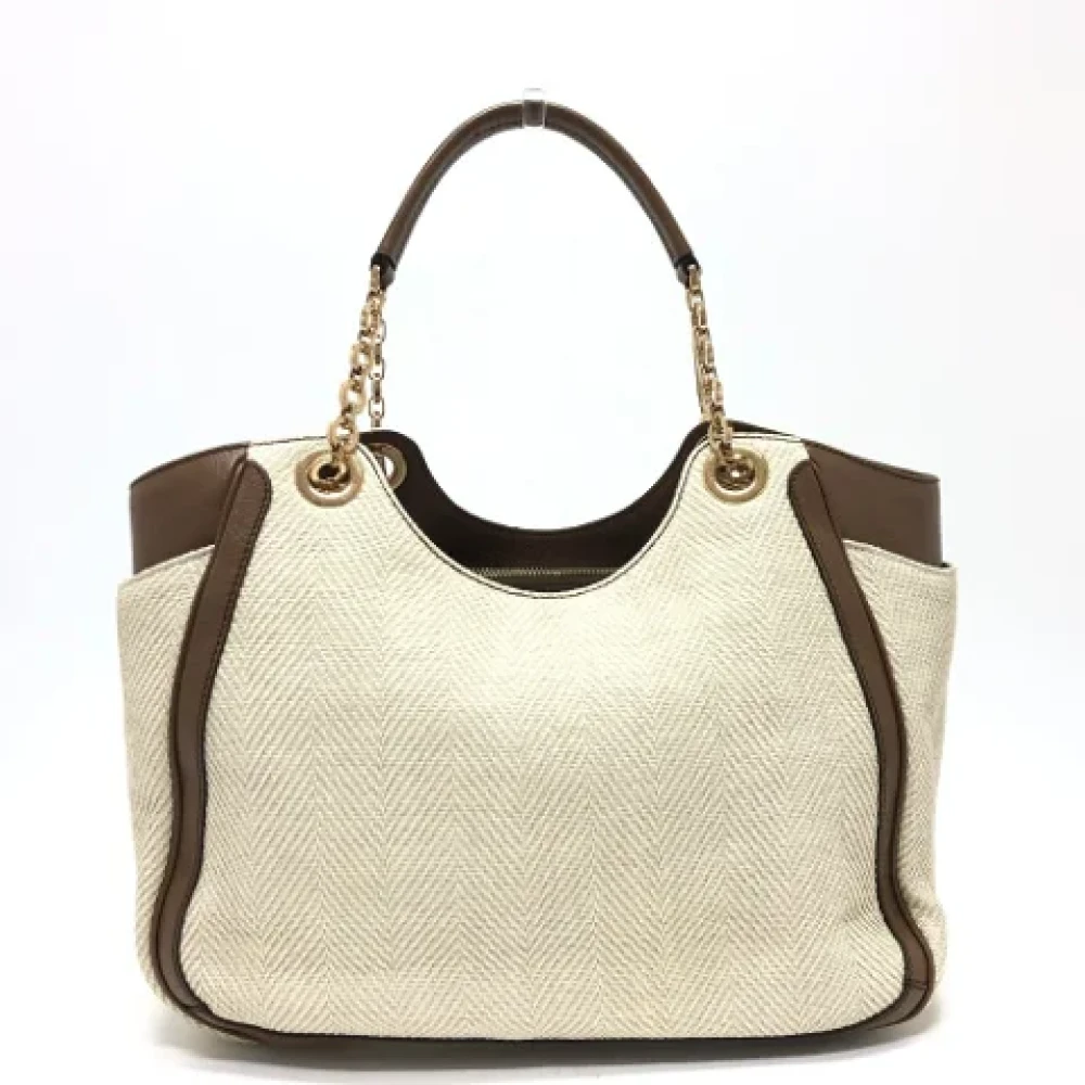 Salvatore Ferragamo Pre-owned Fabric shoulder-bags Beige Dames