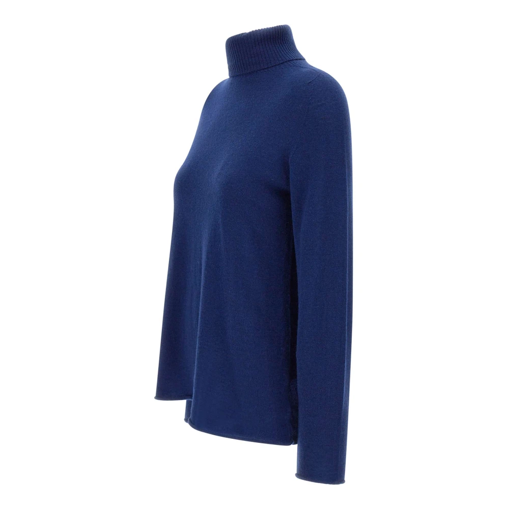 Kaos Blauwe wollen coltrui Blue Dames